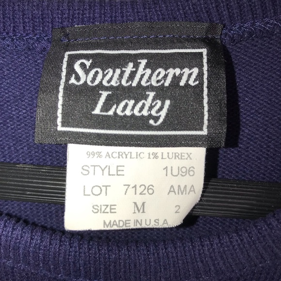 Vintage Southern Lady White & Blue Nautical Anchor Stripe Short Sleeve Knit Top - Picture 6 of 7